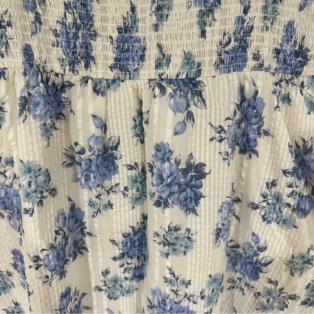 Ann Taylor LOFT Women’s Floral Square-Neck Smocked Dress in Size XL - Picture 3 of 4